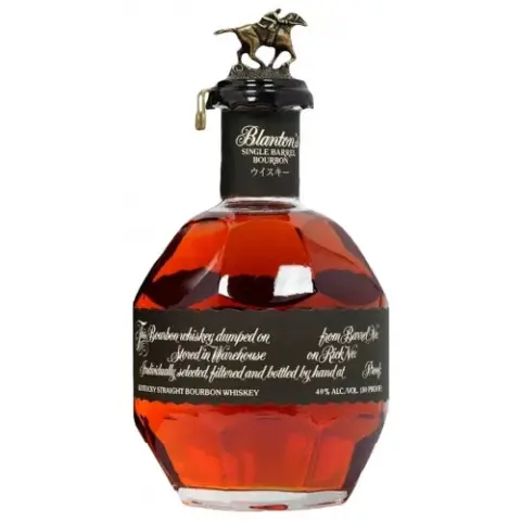 Blanton’s Single Barrel Black Label Kentucky Straight Bourbon WhiskeyBlanton’s Single Barrel Black Label – Kentucky Straight Bourbon Whiskey  Experience the bold intensity and exceptional craftsmanship of Blanton’s Single Barrel Black Label, a standout Kentucky Straight Bourbon that pushes the boundaries of flavor. This limited release from the famed Buffalo Trace Distillery offers a rich, full-bodied profile for bourbon lovers seeking a deeper, more powerful sip.  Bottled at a robust proof, the Black Label delivers intense notes of dark caramel, toasted oak, ripe cherry, and hints of spice, layered with subtle vanilla sweetness. The mouthfeel is luxuriously smooth yet commanding, culminating in a long, warming finish that lingers beautifully.  Drawn from a single, hand-selected barrel, every bottle offers a unique tasting experience, making it a prized addition to any bourbon collection. Housed in the signature Blanton’s decanter-style bottle and crowned with the collectible horse and jockey stopper, the Black Label stands out as a bold statement of heritage and quality.